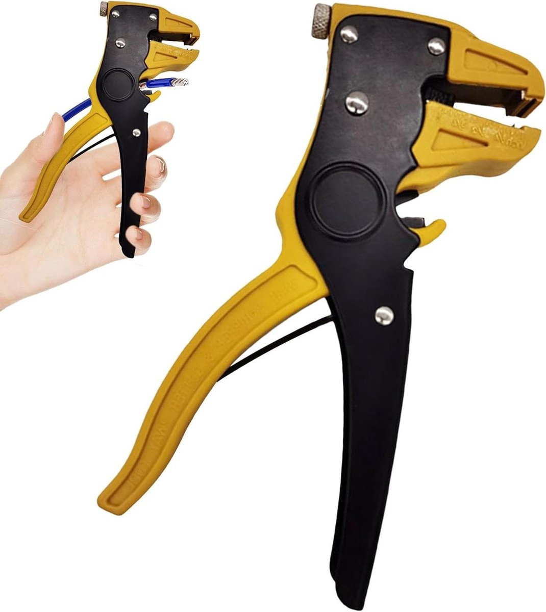 Automatische Draadstripper - Snijder Tang - Draad Strippen - Instelbare Spanning - 14-24 AWG - Geel Zwart