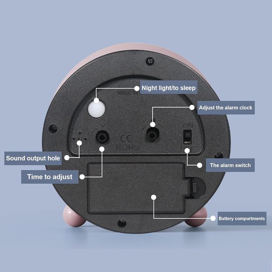 Digitale wekker - Kinderwekker Analoog - Kinderkamer decoratie - Geruisloos slapen - Normale maat - Blauw — afbeelding 3