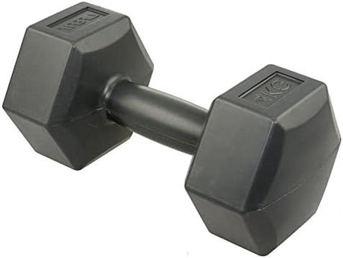 Vinyl Dumbbell - Gewichtskogel - Aerobics Training - Vochtbestendig Materiaal - 4 kg - Donkergrijs