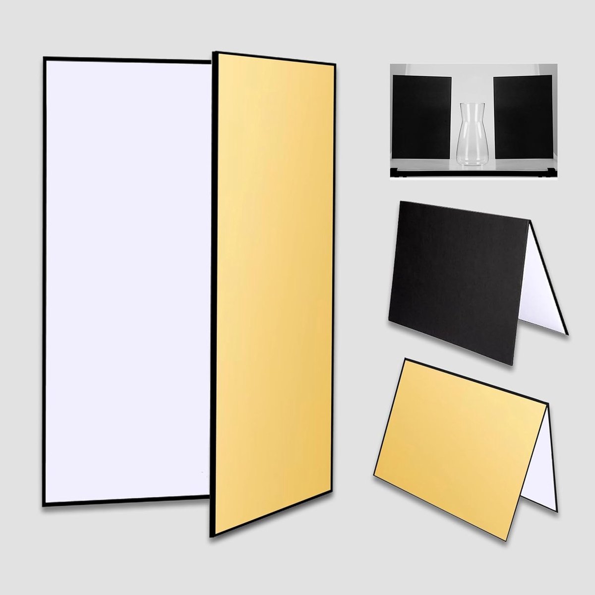 Vouwbare 3-in-1 Reflectiescherm voor Fotografie, 42x30cm, Lichtdiffuser Achtergrond voor Voedsel, Sieraden en Stilleven Fotografie