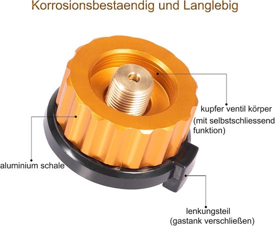 2 stuks Camping Stove Connector Gas Bottle Adapter Split Type Furnace Converter voor Butaan Canister naar Schroef Gas Cartridge van Merkloos — afbeelding 4