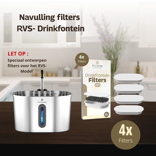 Petrebels Vervangingsfilter Voor Kattenfontein Jet 19 En Spring 20 – 3 Filters + 3 Sponzen