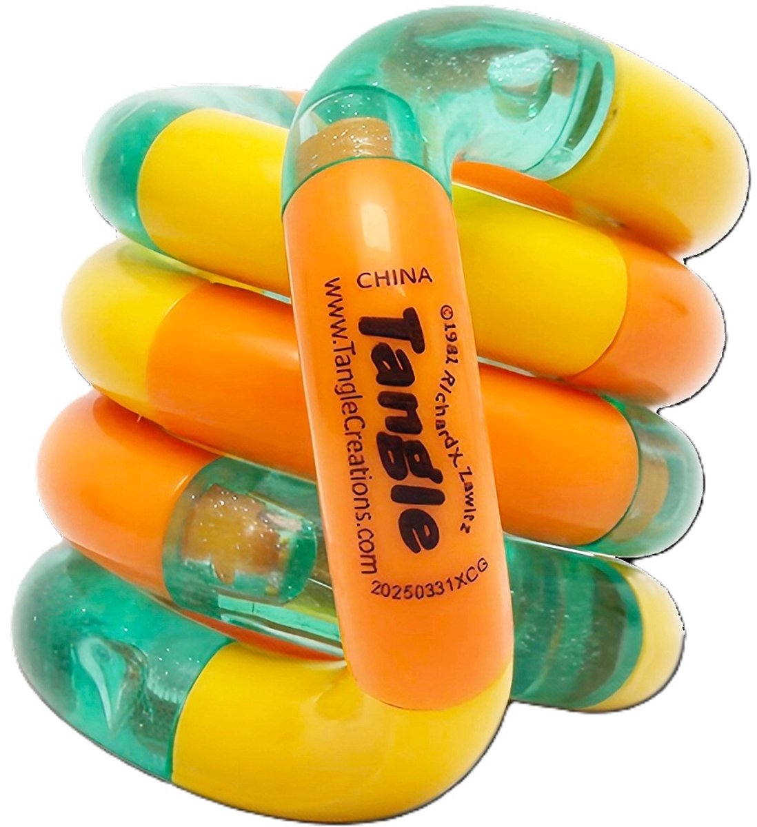 Tangle Junior Classic - Green Orange Mango - The Original Fidget Toy
