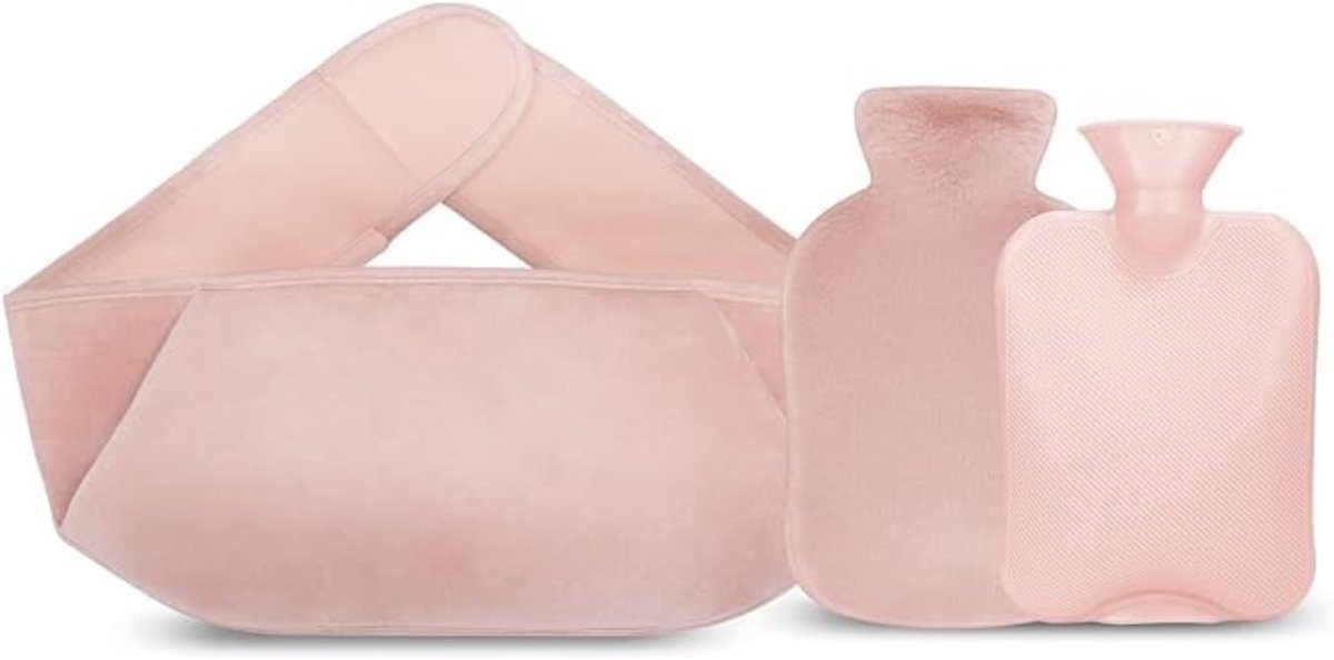 Verte Kruikzak - Warmwaterkruik met Zachte Hoes – 3-in-1 Warmwaterkruik voor Pijnverlichting – Nek - Rug en Menstruatiepijn – 1,2 L – Roze