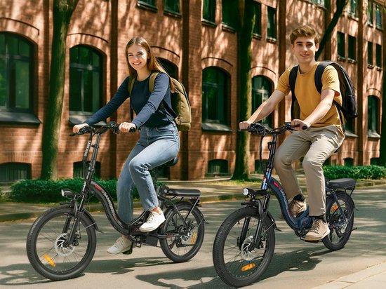 SAMEBIKE CY20 Elektrische Vouwfiets 20" - 250W Motor - 36V 13Ah Uitneembare Accu - 45–90 km Bereik - Shimano 7 Versnellingen - LED Display & Voor/achterverlichting - Opvouwbaar - Zwart — afbeelding 2