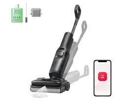Roborock F25 ACE Pro-Vloerreiniger-Nat Droog Stofzuiger-Elektrische dweil-JetFoaming-Technologie tegen Hardnekkige Vlekken-25000 Pa-wielen ondersteund door AI-Anti-Klits Rol voor Huisdierhaar-180° Plat Ontwerp-Zelfreiniging Hoge Temperatuur-via app
