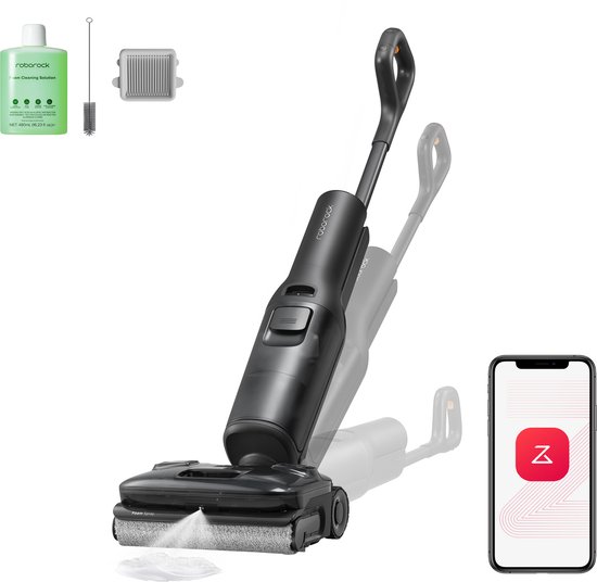 Roborock F25 ACE Pro-Vloerreiniger-Nat Droog Stofzuiger-Elektrische dweil-JetFoaming-Technologie tegen Hardnekkige Vlekken-25000 Pa-wielen ondersteund door AI-Anti-Klits Rol voor Huisdierhaar-180° Plat Ontwerp-Zelfreiniging Hoge Temperatuur-via app