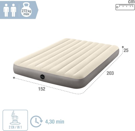 Golden crown - Queen Luchtbed - Dura-Beam Technologie - Taupe/Grijs - Ideaal voor Kamperen - Comfortabel en Duurzaam - Geschikt voor Unisex - Californ van Golden Crown — afbeelding 2