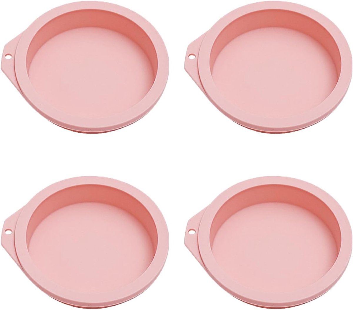 Mmgoqqt 4 Stuks - Siliconen Bakvorm - 4 Inch 2.5 Cm Roze - Cake Bakken Luchtfriteuse