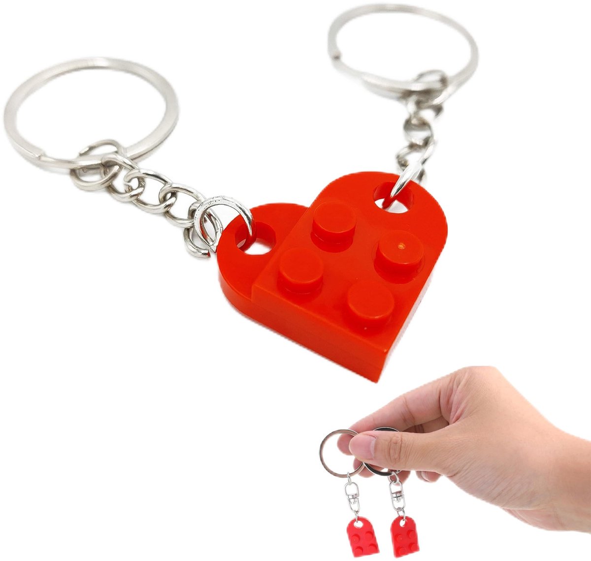 Allecto - Sleutelhanger - Hart Sleutelhanger - Aantrekkelijk Design - Rood - Aesthetic Accessoire - Perfect voor Sleutels en Tassen - Volwassenen
