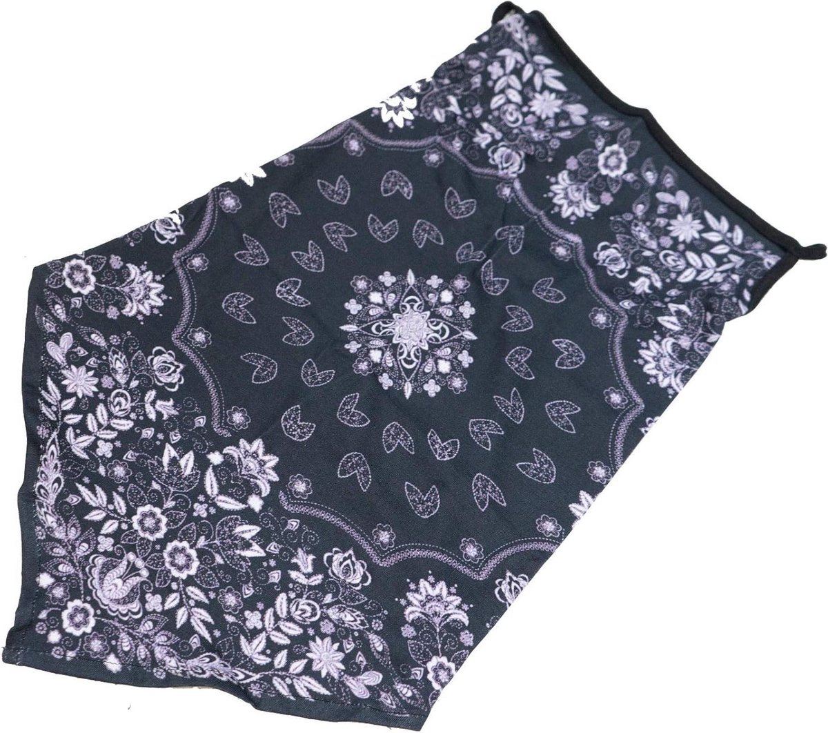 Gezichtsmasker Nekwarmer - Uniseks Masker - Dagelijks Gebruik - 100% Biologisch Katoen - 17.3 x 12.2 cm - Zwart Bedrukt