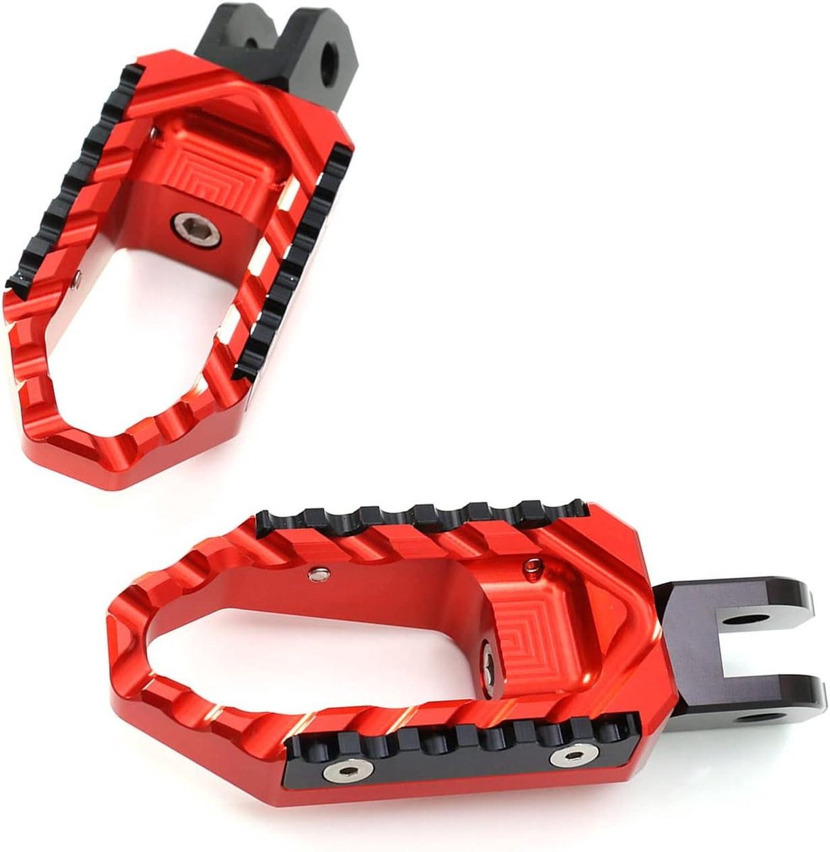 Motorfiets Voetsteunen - Passagier Steunen - Comfortabel Rijden - CNC Aluminium - 87 mm Lengte - Rood