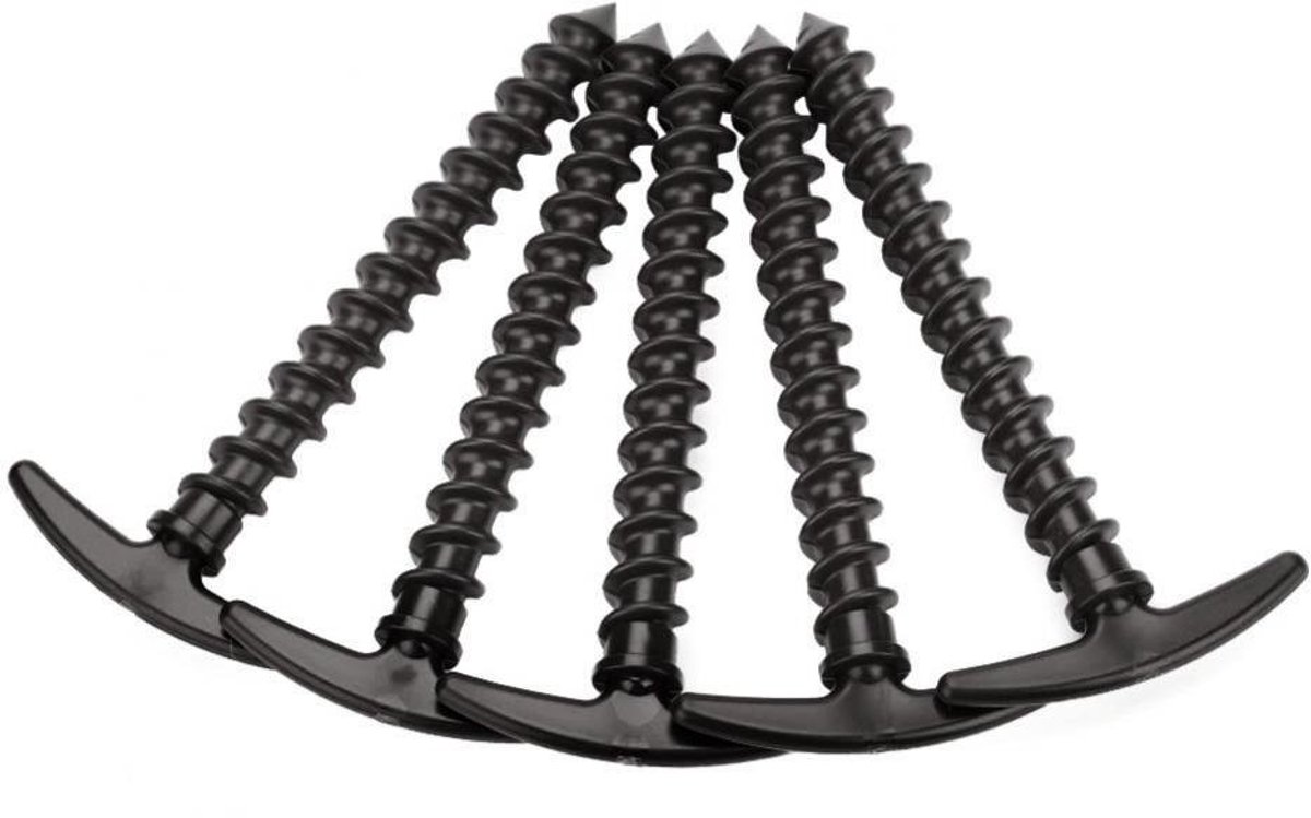 aladdien - Tent Pegs - Plastic Tent Pegs - Zware nylon kwaliteit - Zwart/rood - Geschikt voor outdoor gebruik - 5 stuks