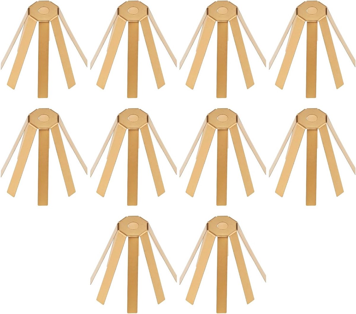 10 Stuks Messing Adapters en Shims voor 8-Prong Golfclubs - Past op 0.355 Inch Taper Shafts naar 0.370 Inch Hosels