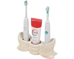 Allecto- Elektrische Tandenborstelhouder - Badkamer Organizer - Keramisch - Wit - Oral-B - Philips Sonicare - Bowtie Stand - Geschikt voor iO Series en ProtectiveClean.