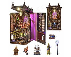 Meedeer DIY Book Nook Kit-Magisch thema rond de twaalf sterrenbeelden-houten modelbouw-DIY miniatuur poppen huis-met LED-licht-doe-het-zelf houten poppenhuis kit-puzzel huis model bouwsets