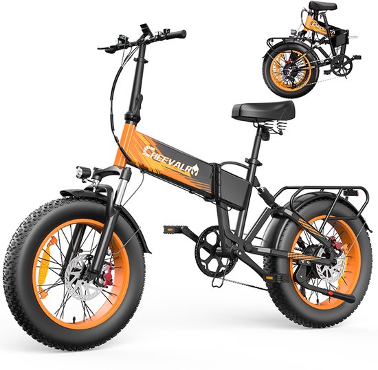 Elektrische fiets Cheevalry CF1000 250W motor 20″ anti-lek banden 48V 20Ah batterij 7 versnellingen opvouwbaar