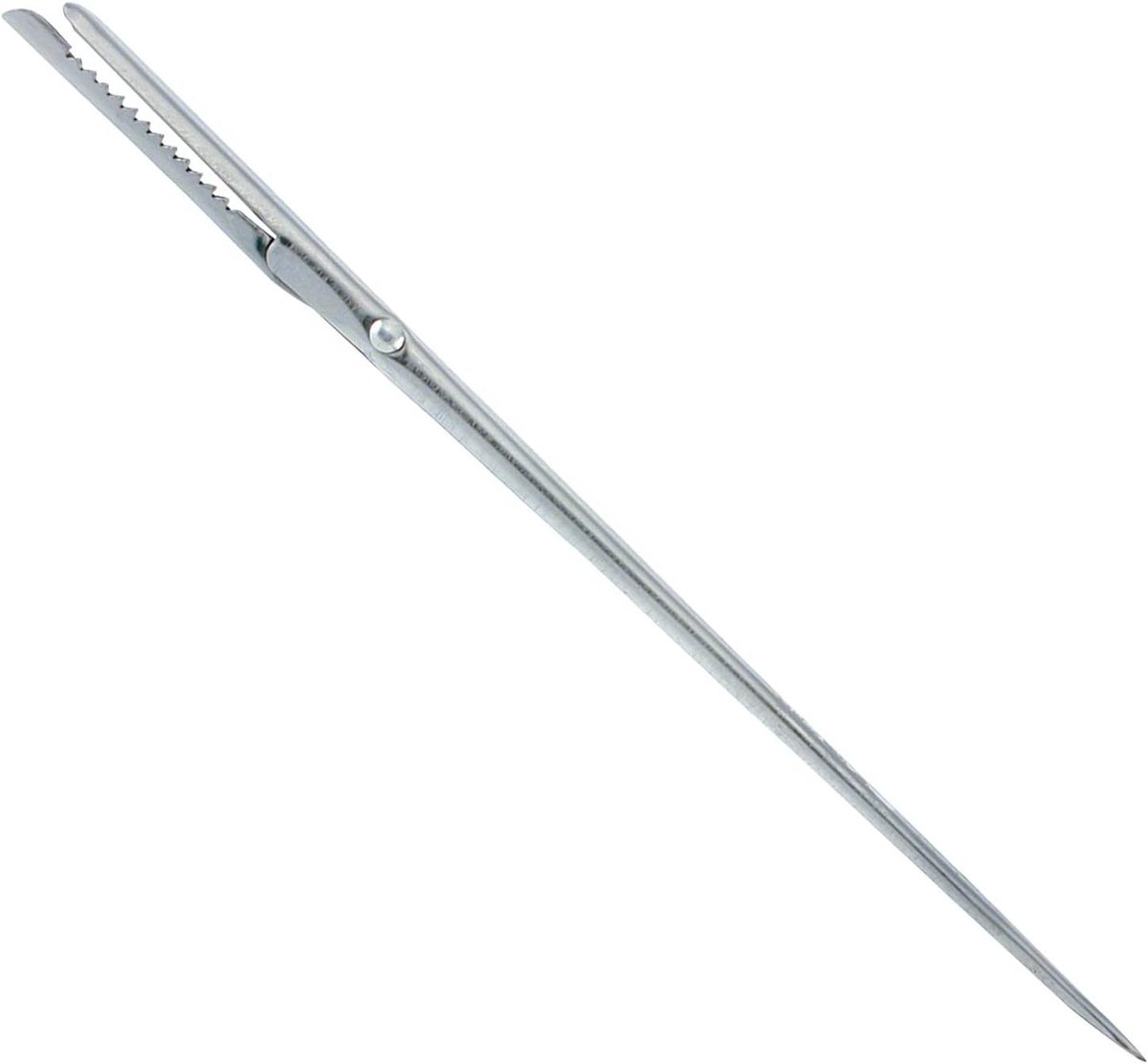 Lardeernaald - Kooktang - Vlees Bereiden - Gekartelde Klem - 193 cm - Zilver