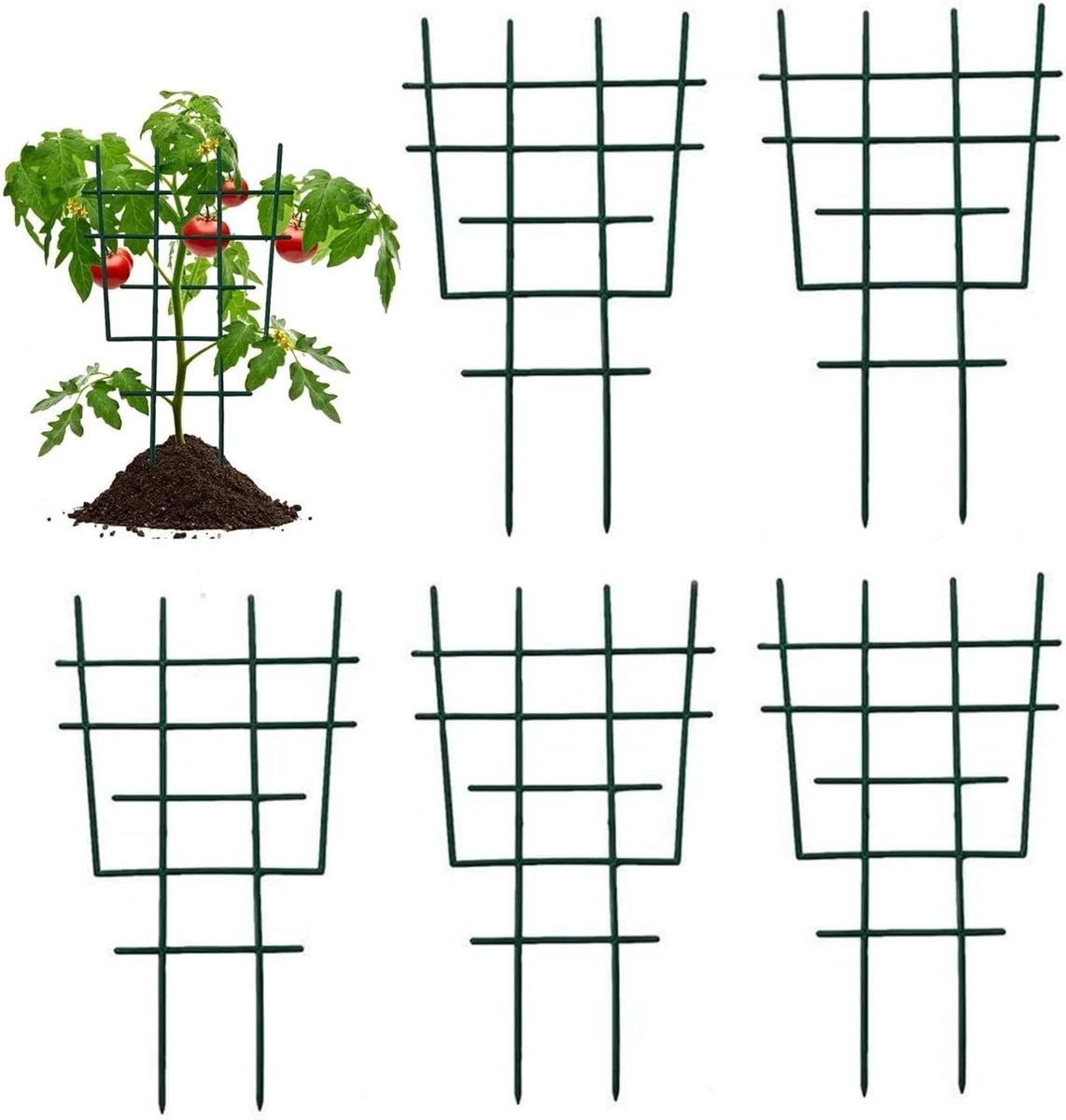 Stevige Plantentrellis voor Klimplanten - Ondersteuning voor Tomaten en Bloemen - Set van 5 Hulpstukken voor Groei en Stabiliteit
