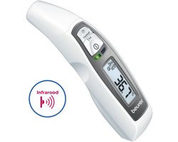 Beurer FT 65 Infraroodthermometer – Voorhoofd-, Oor- & Objectmeting – Digitale Koortsthermometer – Baby & Volwassene - LED Koortsindicator – 10 Geheugenplaatsen – Meting in Seconden – Groot Display – Medisch Gecertificeerd – Incl. Batterijen – Wit