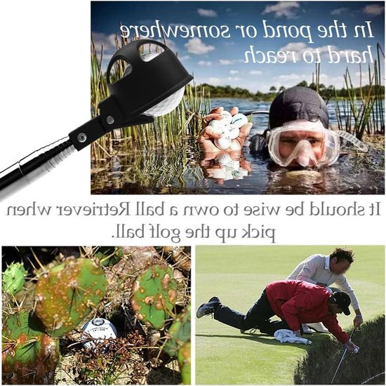 Telescopische Golfbal Retriever van RVS met Automatische Vergrendeling - 9 Ft Lange Handgreep voor Water en Niet-Slip Grip, Ideaal voor Golfspelers — afbeelding 4