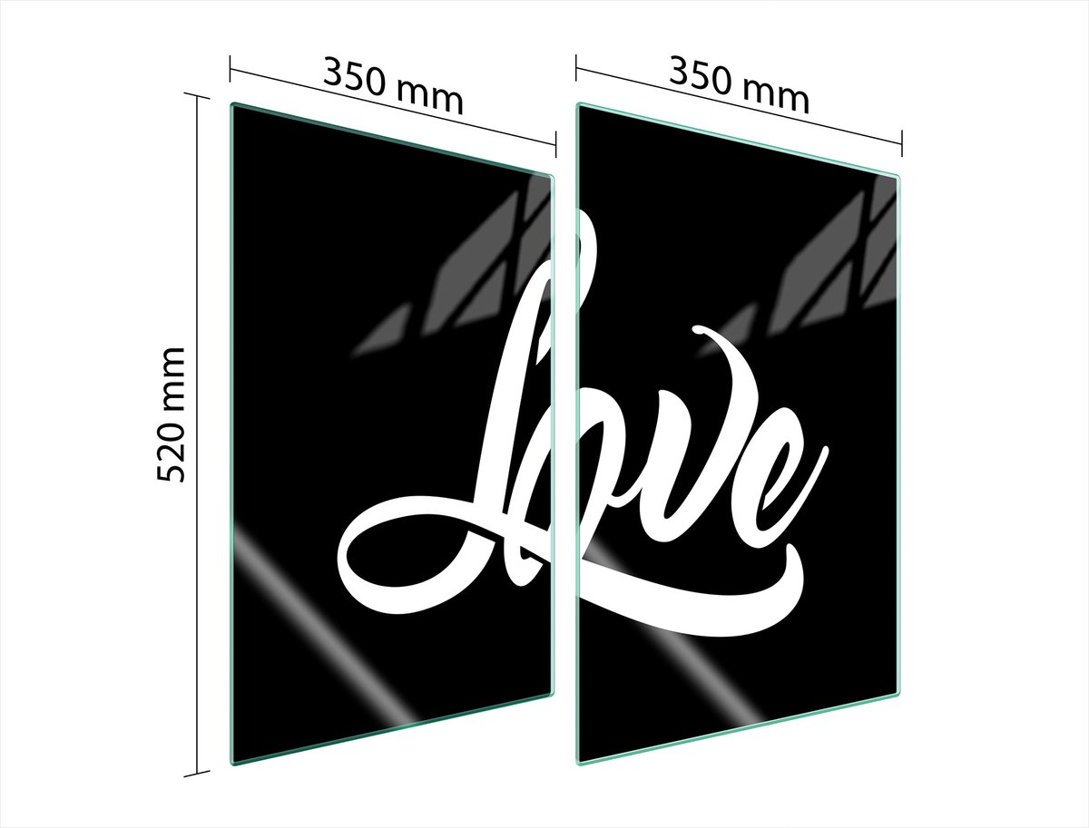 TMK ArtDeko - Kookplaat Beschermglas - Zwart - 2x35x52 cm - Veilig