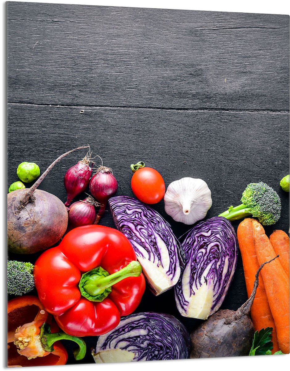 TMK ArtDeko - Glazen Snijplank - 40x52 cm - Vegetables - Veilig en Veelzijdig