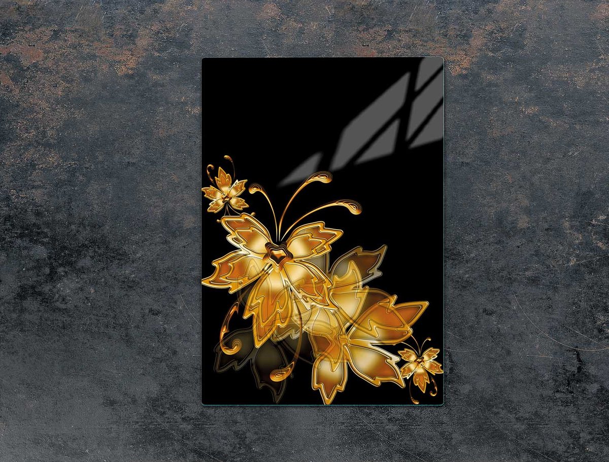 TMK ArtDeko Serie - Glazen Snijplank - 35x52 cm - Gouden Kleur - Hittebestendig