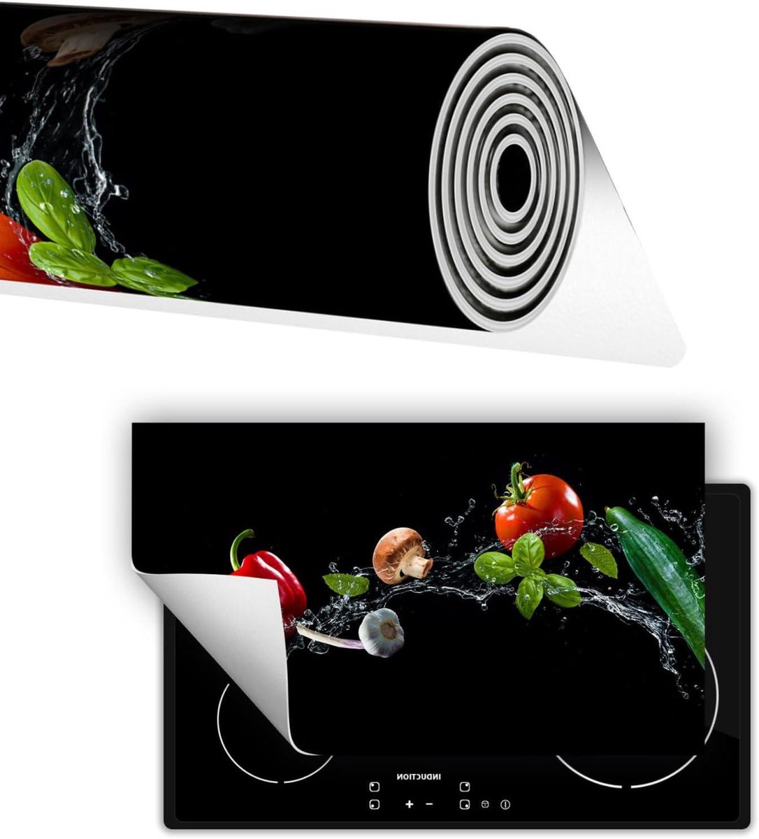 Inductie Beschermer - Kookplaat Mat - Keuken Decoratie - Extra Werkruimte - 90x52 cm - Zwart