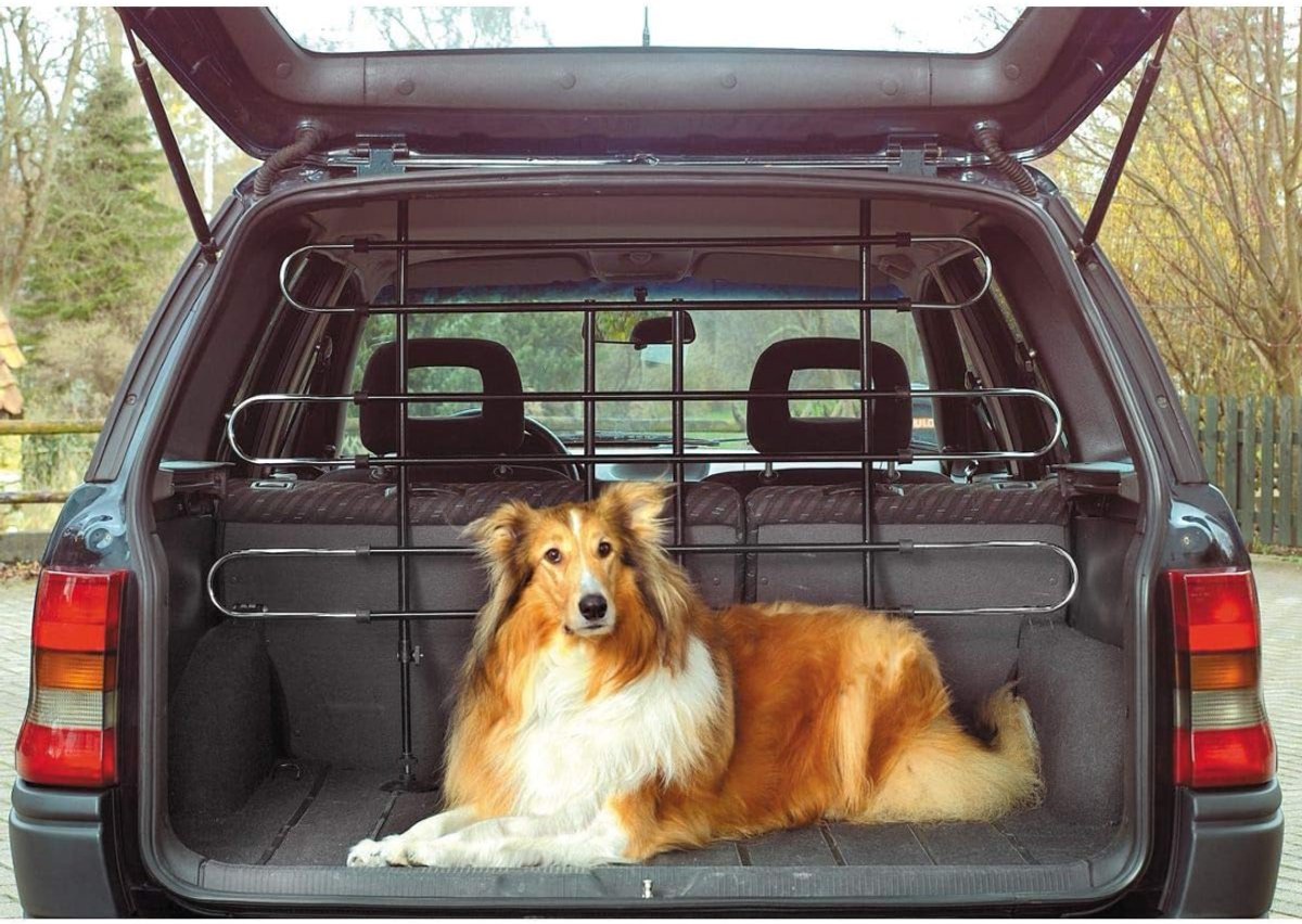 YOR® Hondenrek auto - Autorek Hond - Bagagerek - universeel – Auto Afscheiding – Verstelbaar – Zwart- 10cm x 5cm x 10cm; 2.47 kg