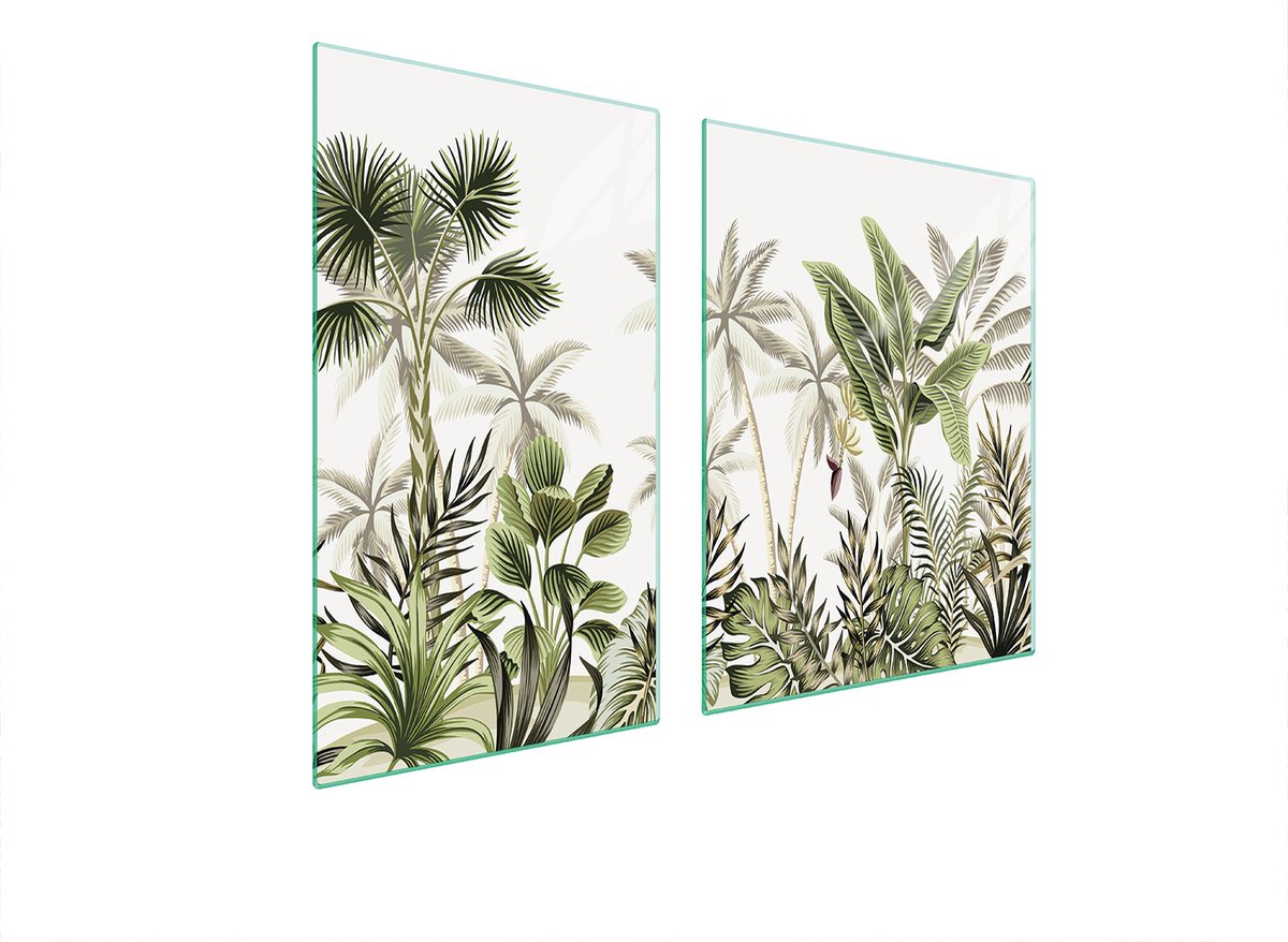TMK ArtDeko - Snijplank - 100x52 cm - Gehard Glas - Motief: Bladeren