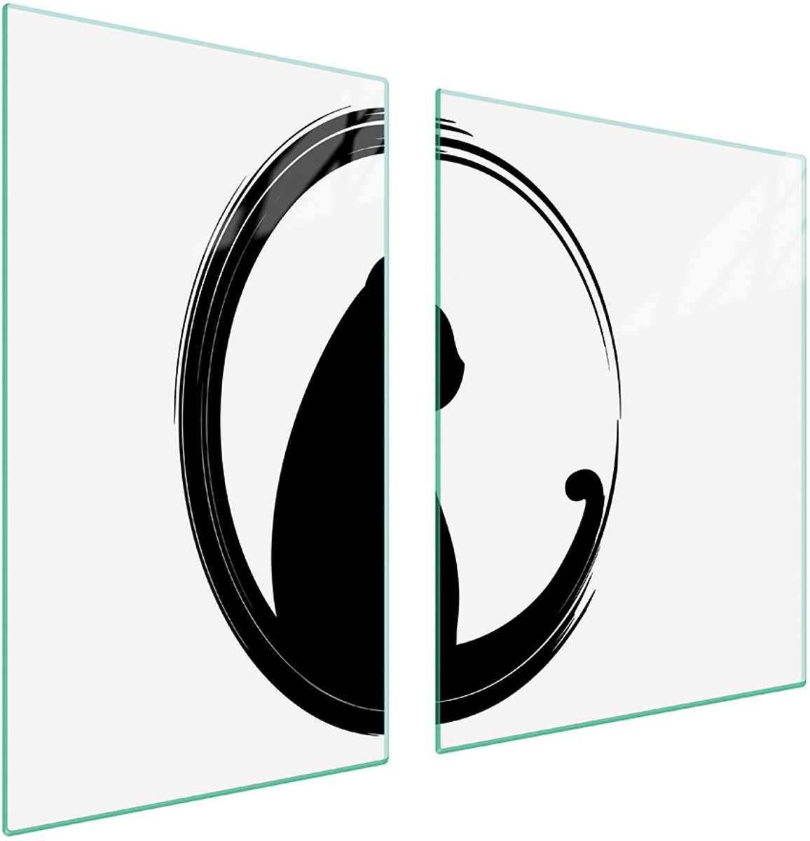 TMK ArtDeko - Snijplank en Beschermplaat - Glas - 100x52 cm - Kat