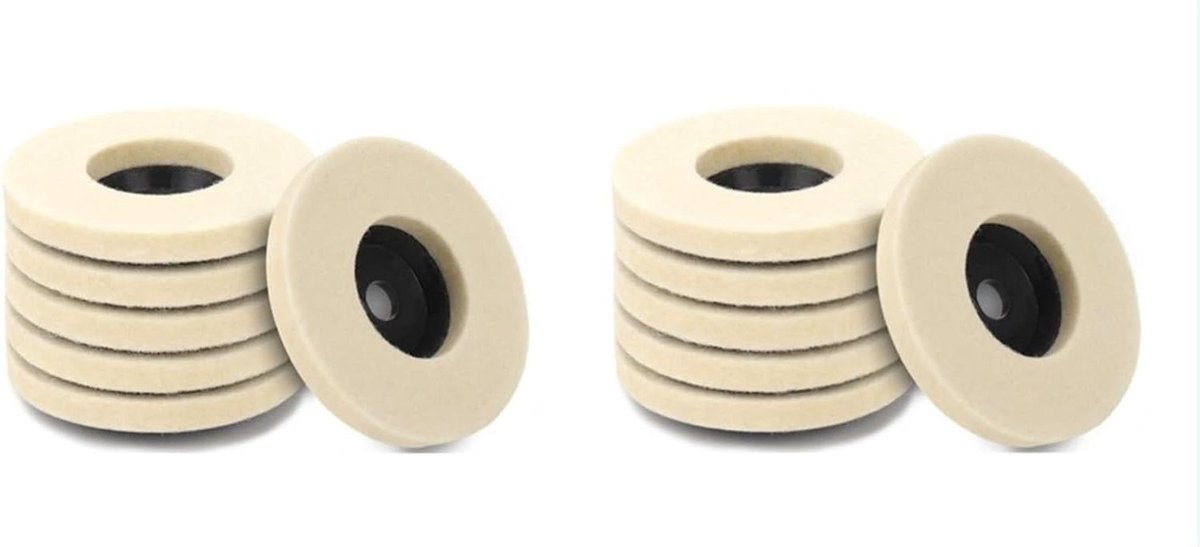 Polijstschijf Vilt - Polijstpads Slijper - Metaal Bewerken - Goede Warmteafvoer - 75mm Diameter - Wolkleur