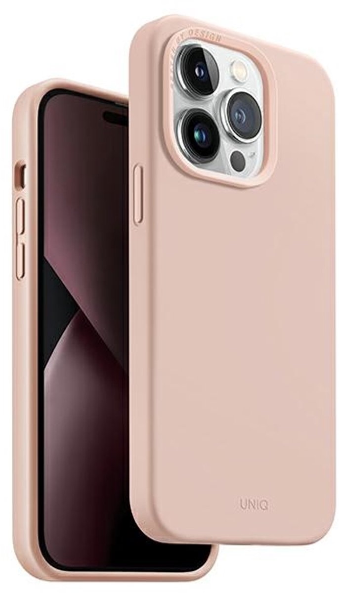 UNIQ Lino Hue Serie - Hoesje voor Mobiele Telefoon - iPhone 14 Pro - Blush Pink - MagSafe