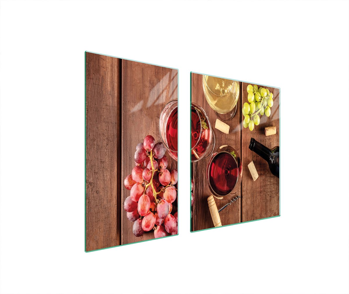 TMK ArtDeko - Snijplank - 100x52 cm - Wijnmotief - Hartglas