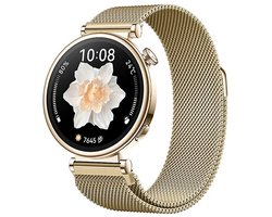Stravo Smartwatch Milanees bandje 18mm – Garmin Vivoactive 4s / Vivomove 3s / Venu 2s / 3s / Forerunner 255s / 265s / Venu 4 - 41mm - Luxe Milanese Horlogebandje voor Huawei Watch GT 7 / 6 / GT 5 / GT 4 (41mm) / GT 5 Pro/ Watch 5 (42mm) - Champagne