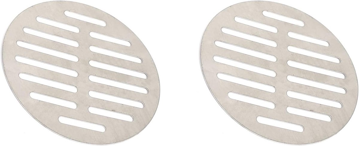 Set van 2 RVS Doucheput Deksel Rond 12.7 cm - Rooster voor Afvoer Zelf Maken Badkamer en Keuken