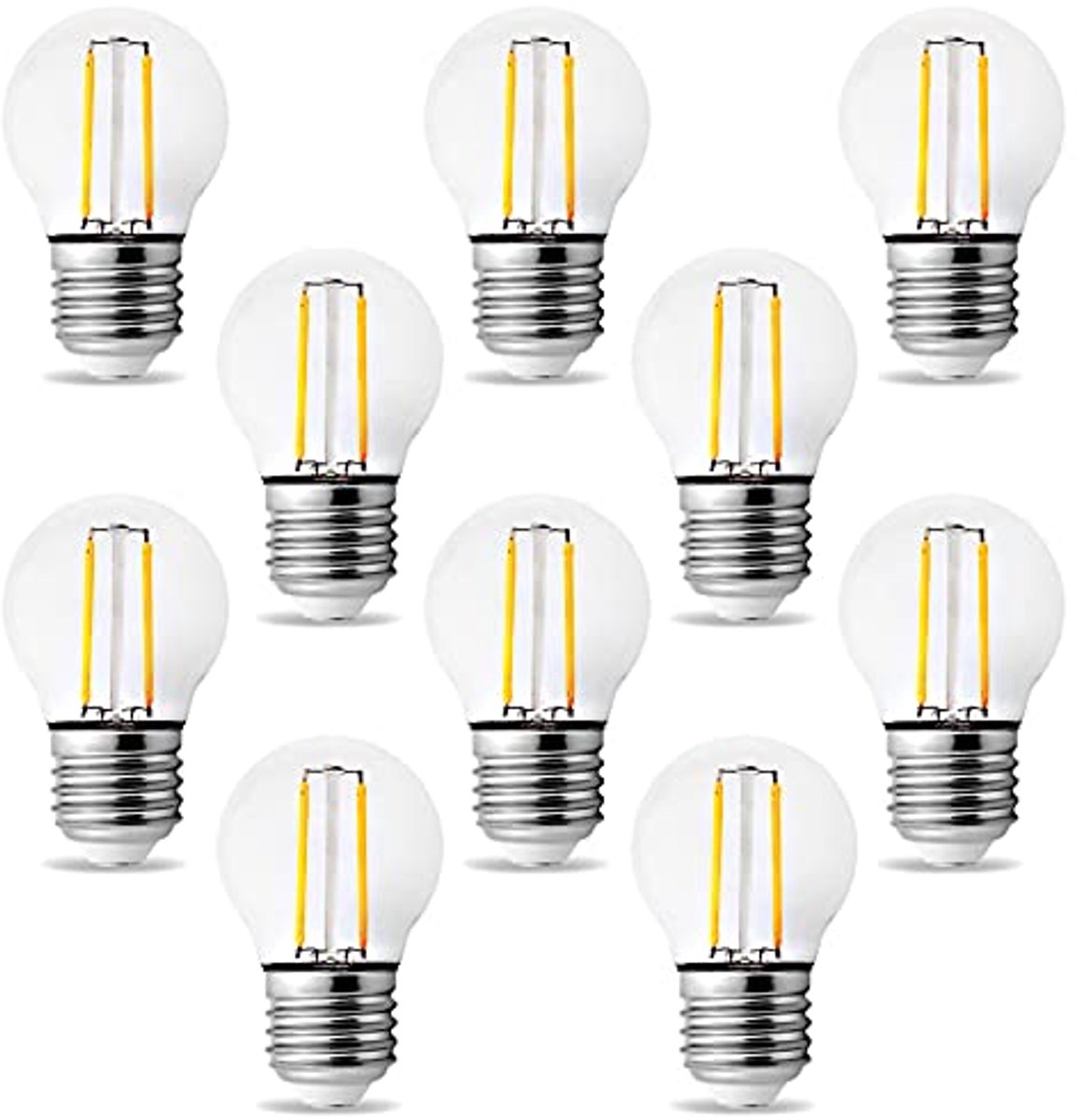 Kwazar Luminaire SET 10x LED-lampen Filament E27 G45 2W 210lm gloeilamp Warmwit Edison Vintage verlichting