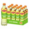 Een multipack met 12 flessen Lipton Citrus Sparkling Green Ice Tea. Elke fles is 500 ml en bevat geen suiker.