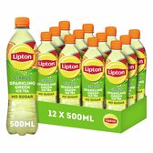 Lipton Ice Tea Sparkling Green fles - Citrus - Zero Sugar - 12 x 500 ml - Voordeelverpakking