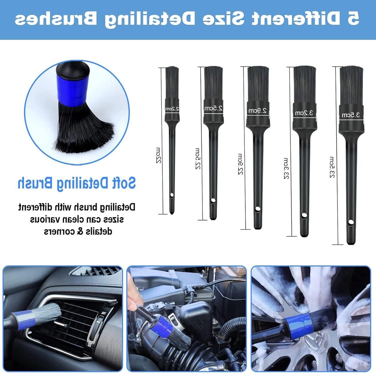 Auto Detail Borstelset - Reinigingskit Auto - Auto Reinigen - 21 Delige Set - N.v.t. - N.v.t.