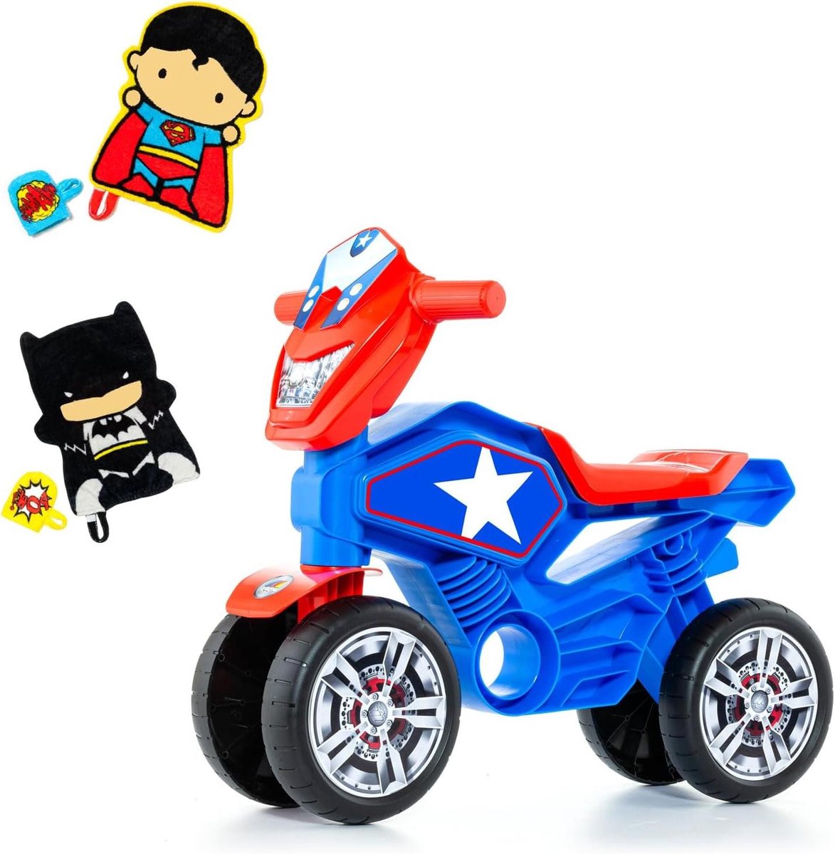 Loopfiets Motorfiets - Kindermotor Speelgoedmotor - Buiten Spelen - Hoge Stabiliteit - 62 x 35 x 46 cm - Blauw Rood