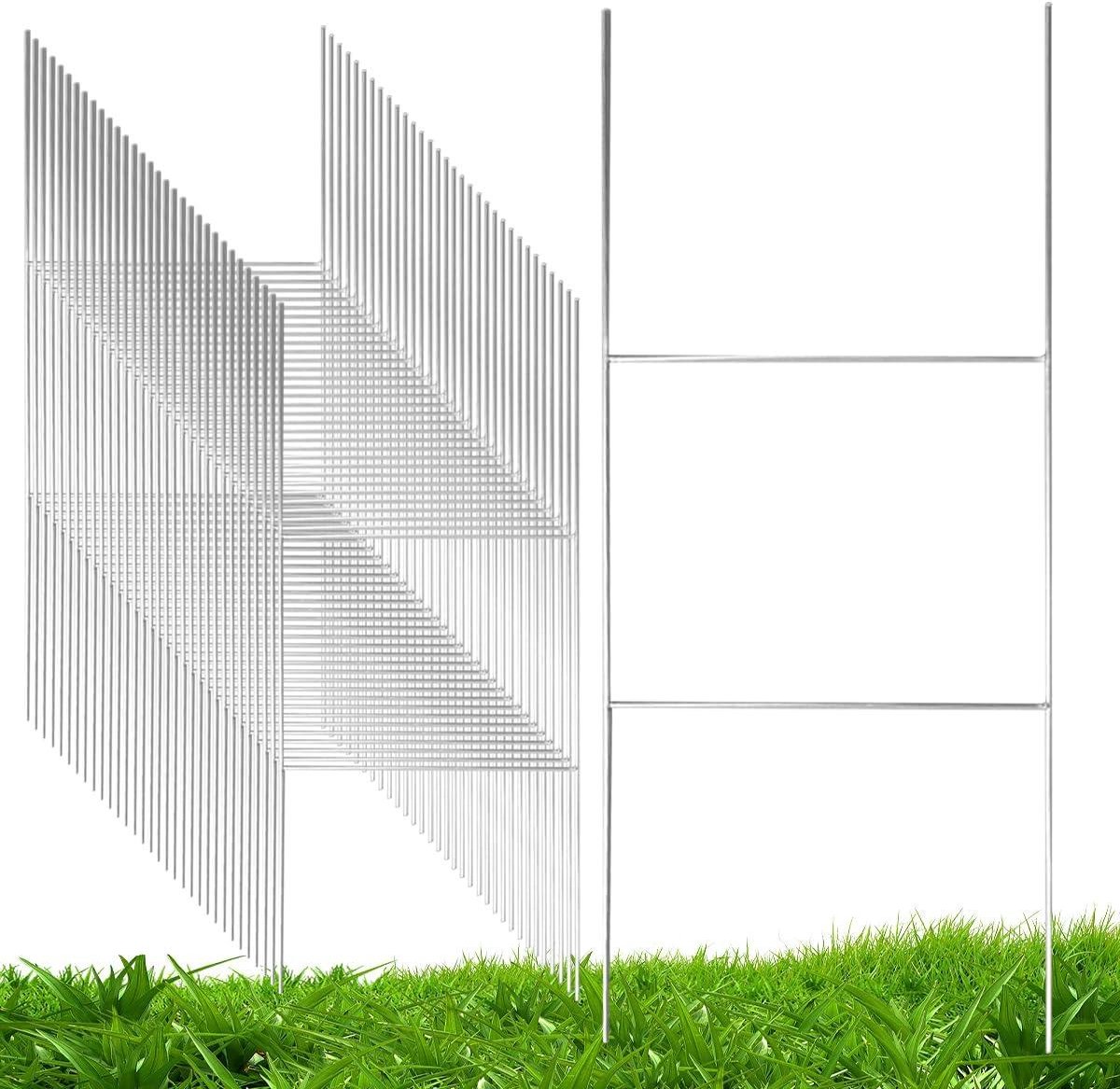 Werfbord Stakes Metaal - Reclamebord Houders - Borden Plaatsen - H Frame Design - 24 x 10 inch - Zilver