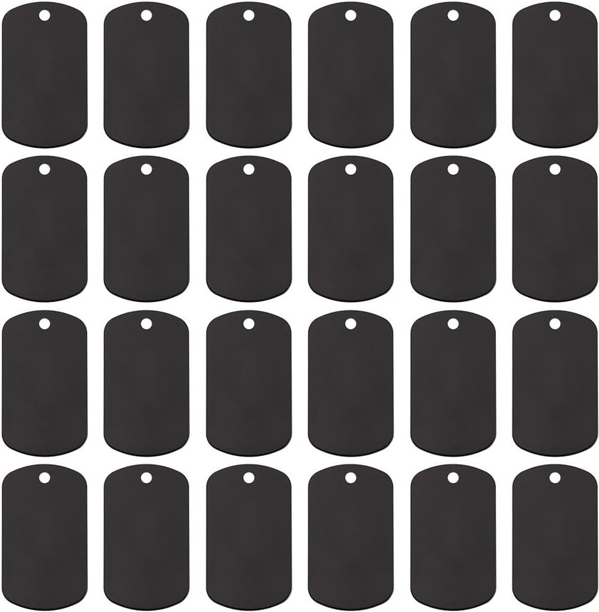 100 Stuks Aluminium Stansvormen voor Rectangulaire Stempels, Lege Zwarte Hondenlabels voor Graveren, DIY Sleutelhangers en Huisdier Tags, 50x29 mm