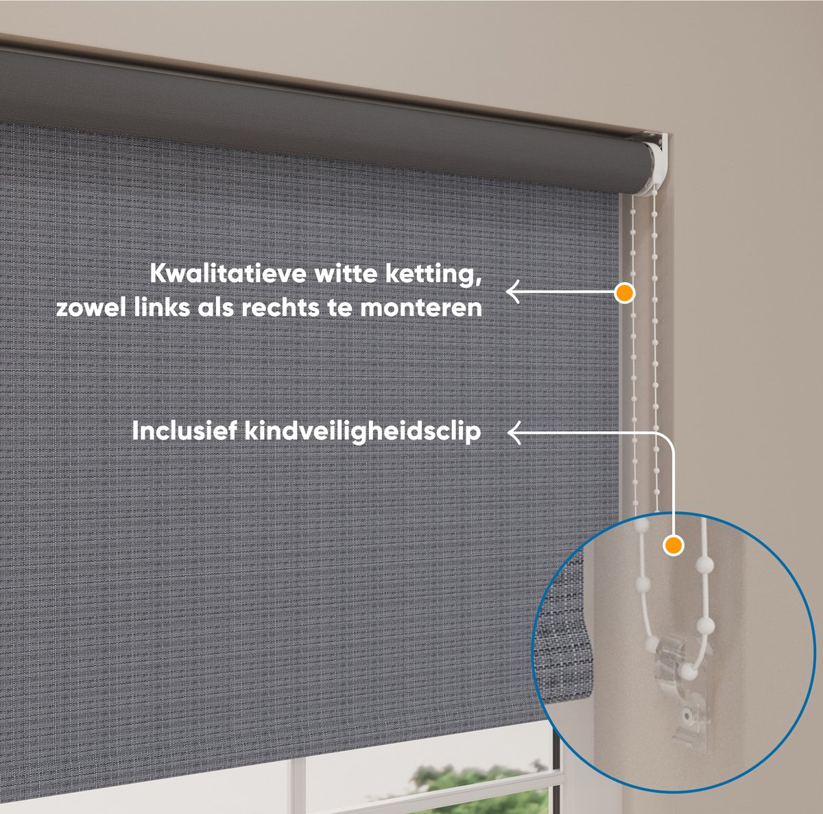 DTCH Rolgordijn Easy Blended - Verduisterend - Steel Grey - 200 x 190