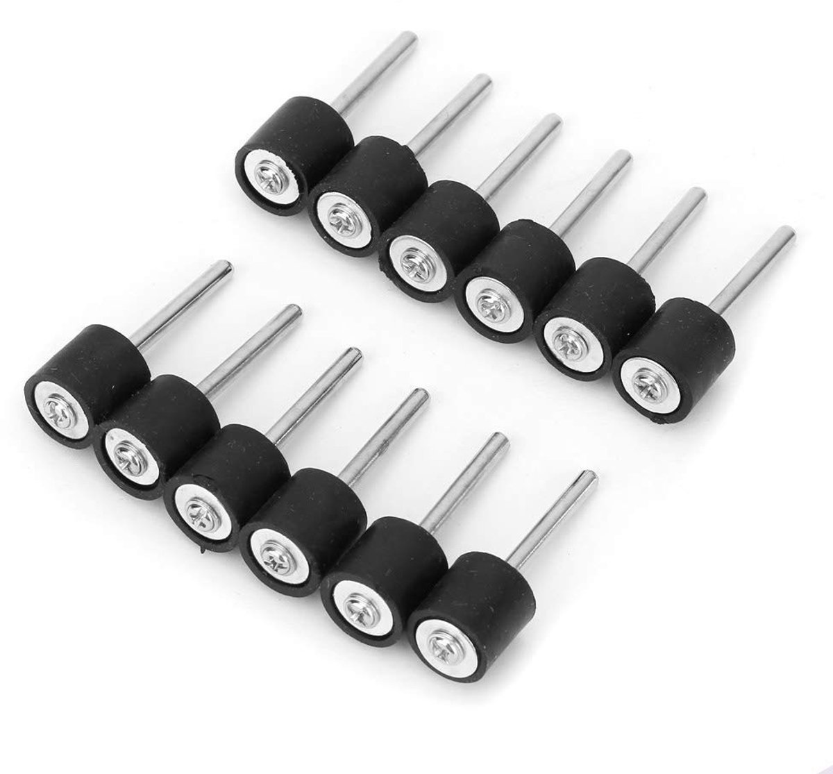 Allecto - Rubber Polijst- en Schuurdrum Set - 12-delige Set - Voor Rotatietools - 1/8 Inch Schacht - Perfect voor schuren en polijsten - Geschikt v...