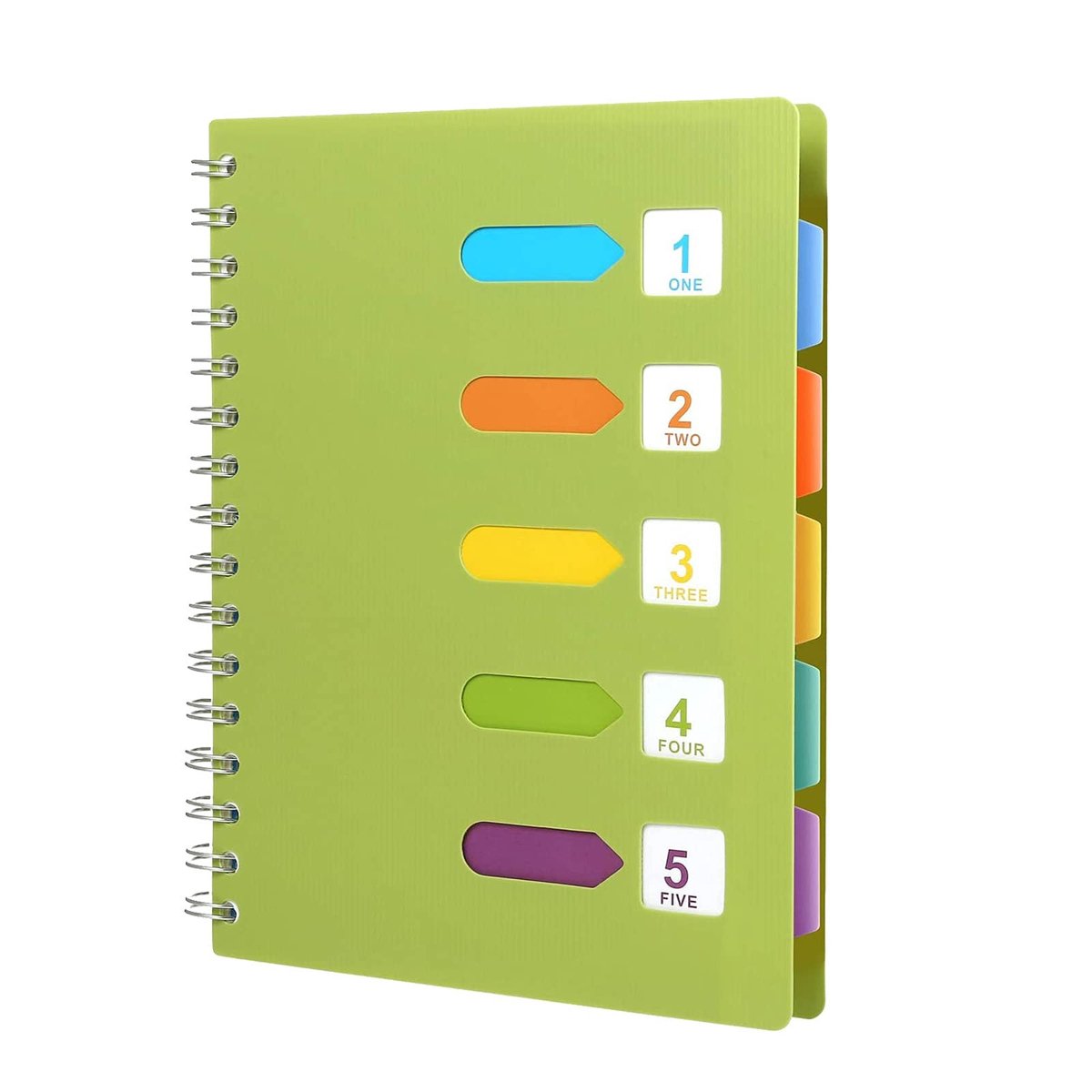 Allecto - A5 Spiraalnotebook - Vaknotebooks - 120 Pagina's - Groen - Memo Planner - Geschikt voor Studenten en Kantoor