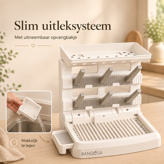 Bangosa Flessen Droogrek Baby - Flessendroogrek - Droogrek voor Flessen - Droogrek Flesjes - Afdruiprek Flessen - Small van Merkloos — afbeelding 3