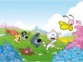 Woezel en Pip Fotobehang - Dieren - 280cmx371cm - Multi