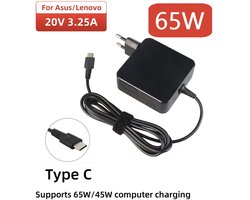 65W USB-C Laptop Oplader – PD Snellader Type-C – Universele Adapter voor MacBook, Lenovo, Dell, HP, Asus & Meer